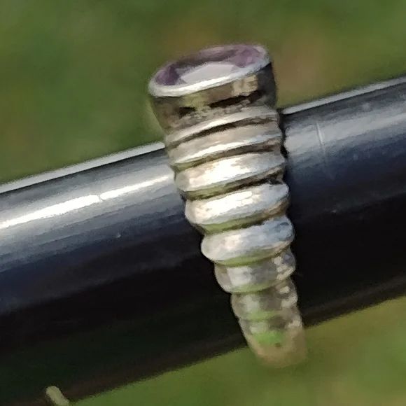 Sterling silver ring with amethyst type Stone size 4 - Picture 2 of 3